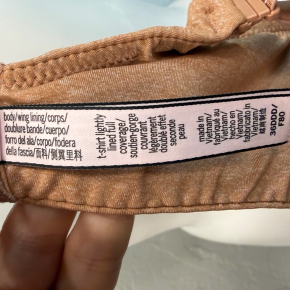 36DDD Victoria’s Secret Nude T-Shirt Bra Lightly Lined Full Coverage Logo Strap - Picture 4 of 4